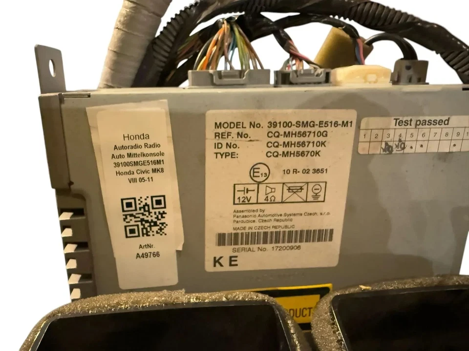 Autoradio Radio AUX AM FM CD 39100SMGE516M1 Honda Civic VIII 8 - Bild 3 von 3