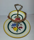 Vintage STANGL Lazy Susan Fruits Cherry Grapes Pottery Tier Server