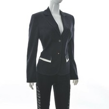 Nuova giacca Alfredo Pauly BLAU SCURO blazer donna due bottoni stile vintage 38