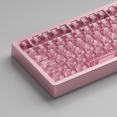 Pink Crystal Keycaps 114 Keys Clear Cherry Profile 60% 65% 95% Mechanical