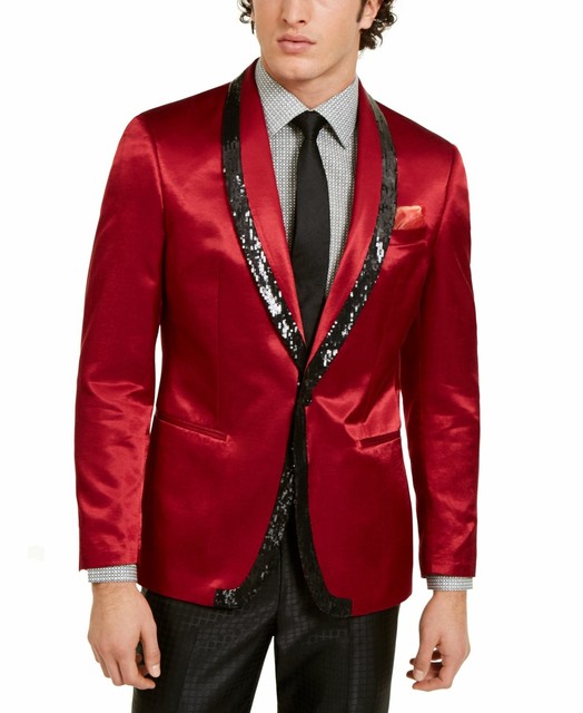 red shiny blazer