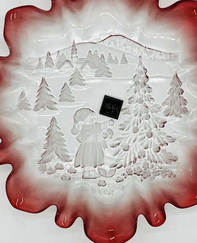 Plato Bon Bon Caramelo Vintage Mikasa Christmas Story Berry Cristal con Volantes - Imagen 4 de 5