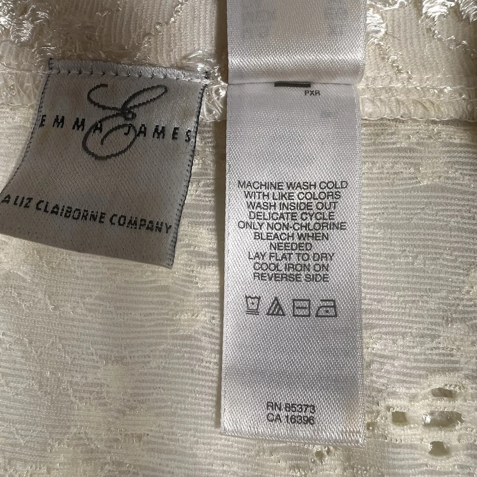 Blusa Emma James Manga Larga Marfil Ojales X-Grande Romántica Núcleo de Hadas Dinero Antiguo Foto 4 de 4