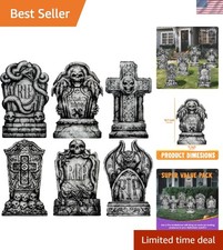 15.7  Halloween Decorations Outdoor Graveyard Tombstones, 6 Pcs Skeleton RIP ...