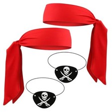 Halloweens Pirate-Accessories for Men Women Pirate-Party Favors Supplies Red