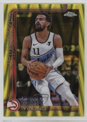 2025-26 Topps Chrome Yellow RayWave Refractor 5/275 Trae Young #5 1h6j