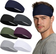 Sport Headbands for Men - 7 Pcs Sweat Absorbent Running Headband for Fitness Wor