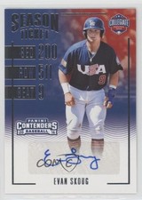 2016 Panini Elite Extra Edition USA Baseball Contenders Evan Skoug Auto 0pm