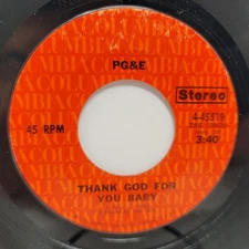PG&E Thank God / See The Monkey Run 7" 45rpm EX Vinyl 60's Record free sleeve