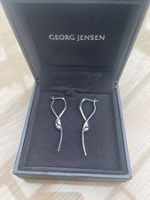 Georg Jenson Mercy Sterling Silver Twisted Long Drop Earrings 