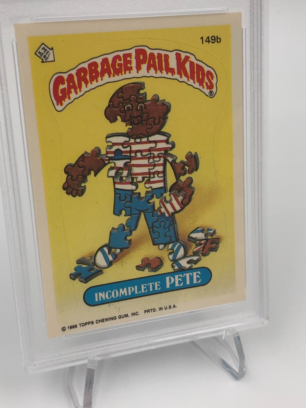 1986 GARBAGE PAIL KIDS Trading Stickers INCOMPLETE PETE #149b graded PSA MINT 9 view 3