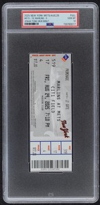 2025 Mets Jonah Tong MLB Debut Ticket PSA 10
