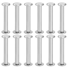 12 Sets Chicago Screws, 4x30mm DxH Phillips Binding Post Screw Rivets,Silver