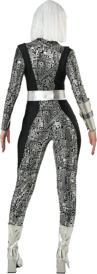 Mono Ciber Espacio Alien Retro Discoteca Elegante Disfraz Halloween Adulto Foto 2 de 2