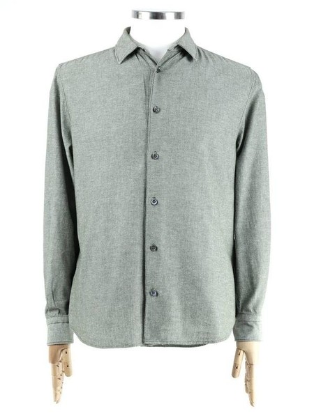 Men Closed Shirt Khaki Cotton 38 / M / 46