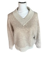 Lululemon Beige V Neck Long Sleeve Women's Merino Wool Alpaca Sweater Size XS