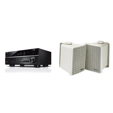 Yamaha RX-V385 5.1 Channel 4K AV Receiver w/ Kicker KB6G 2-Way Full Range Ind...