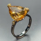 Gemstone Natural Citrine Quartz Ring 925 Sterling Silver Size 7.5 /R469283