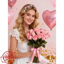 NVENF Valentine Conversation Heart Headband, XOXO, Pink Candy, Pattern B