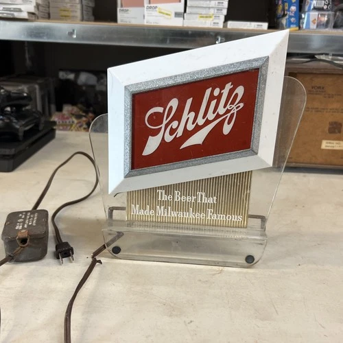 Vintage Schlitz Beer Bar Light Sign Advertising Hammer Brothers