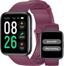 Pedometer Watch Senior Friendly No App/Phone Required, Waterproof Purple