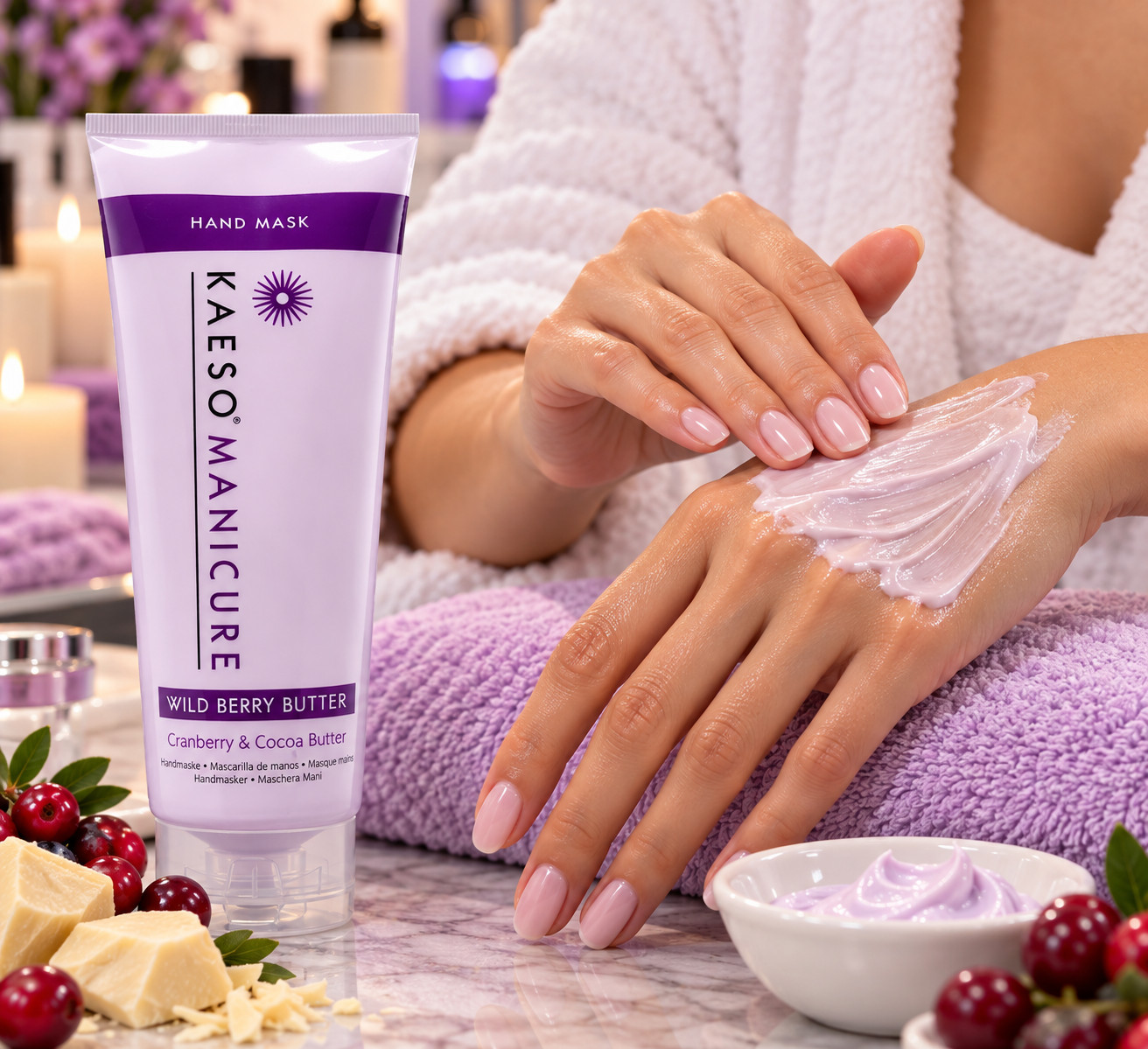 Kaeso Kaeso Manicure Cranberry & Cocoa Butter Hand Mask 250ml - Image 6