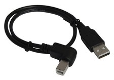 USB 2.0 Right Angle Printer Scanner Cable 1.5ft Black USB A to Right Angle B