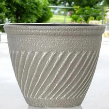 Distressed Cedar Round Garden Planter Indoor Outdoor Flower Pot