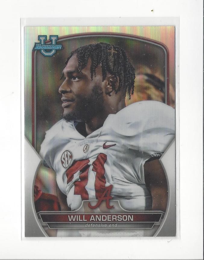 2022 Bowman Chrome Univ. Variation Refractor #52 Will Anderson Texans Rookie SP!
