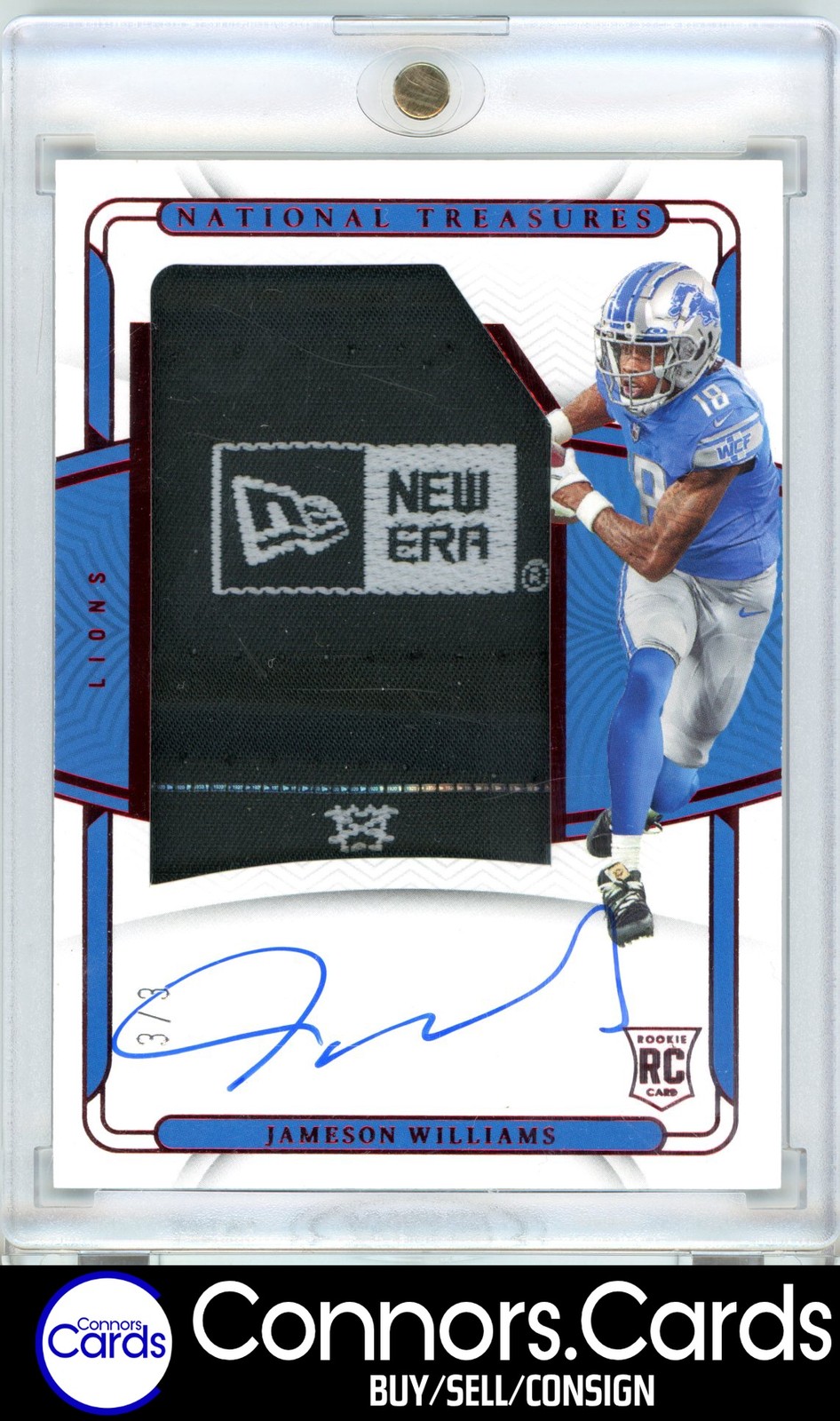 Jameson Williams Panini National Treasures Rookie Laundry Tag Signature #JWI Base