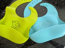 HAPPY HEALTHY PARENT SILICONE WATERPROOF BABY BIB BIBS (set of 2 colors)
