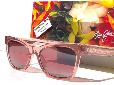 Maui Jim HIWAHIWA Shiny Trans Antique Pink POLARIZED Rose GLASS