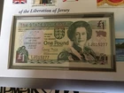 JERSEY STAMPS FIRST DAY COVER & ROYAL MINT £1 BANKNOTE