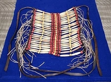 Native American Crow Breast Plate• Hair Pin Bone•Trade Beads•Rawhide Strips