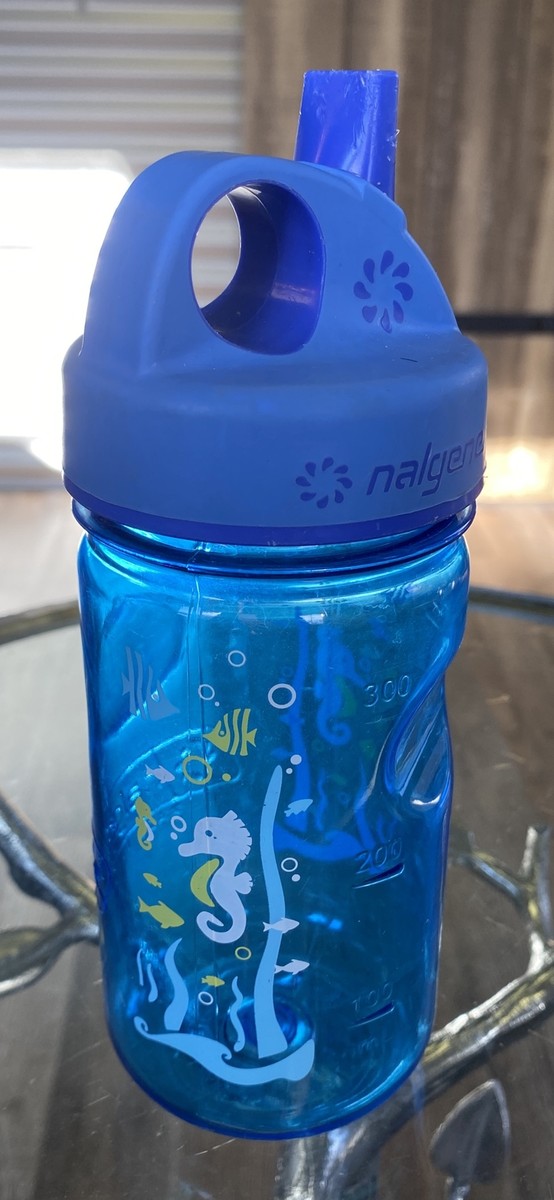 Nalgene Grip-n-Gulp Kids' Sippy Cup - 12 Oz, Blue Seahorse, BPA Free, Spill-Proof - View #7