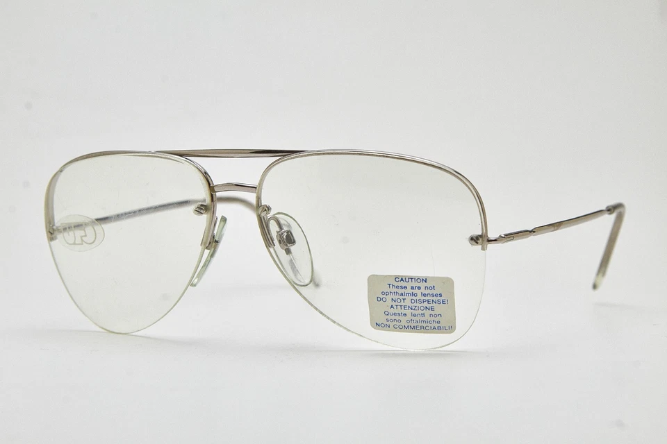 🤓 vintage occhiali SAFILO 55 Aviator minimalist in metallo montatura arg 80s👓 - Immagine 3 di 4