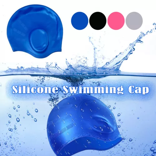Silicone Swimming Cap Solid Color Long Hair Clean Swim Pool For Adult Men Women - Picture 18 of 25