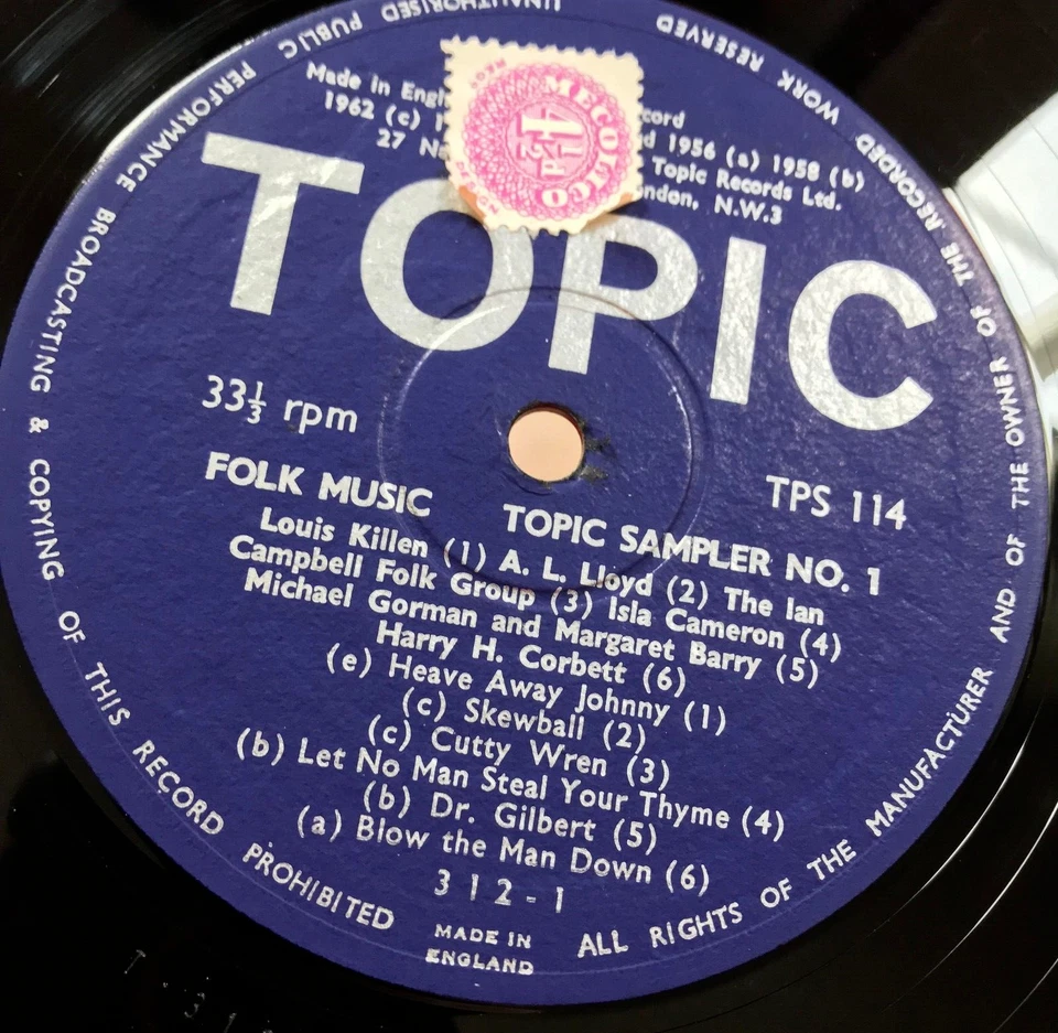 Folk Songs - Topic Sampler Vinyl LP '64 Louis Killen, Anne Briggs, Ewan MacColl - Image 4 of 4