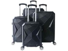 Cheffinger Reisekoffer Koffer 4 tlg Hartschale Trolley Set Kofferset black NEU