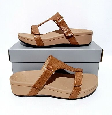 VIONIC ELLIE HELLBRAUN KEILPLATTFORM SANDALEN BREITE PASSFORM ORTHESE UK 8, UK 9