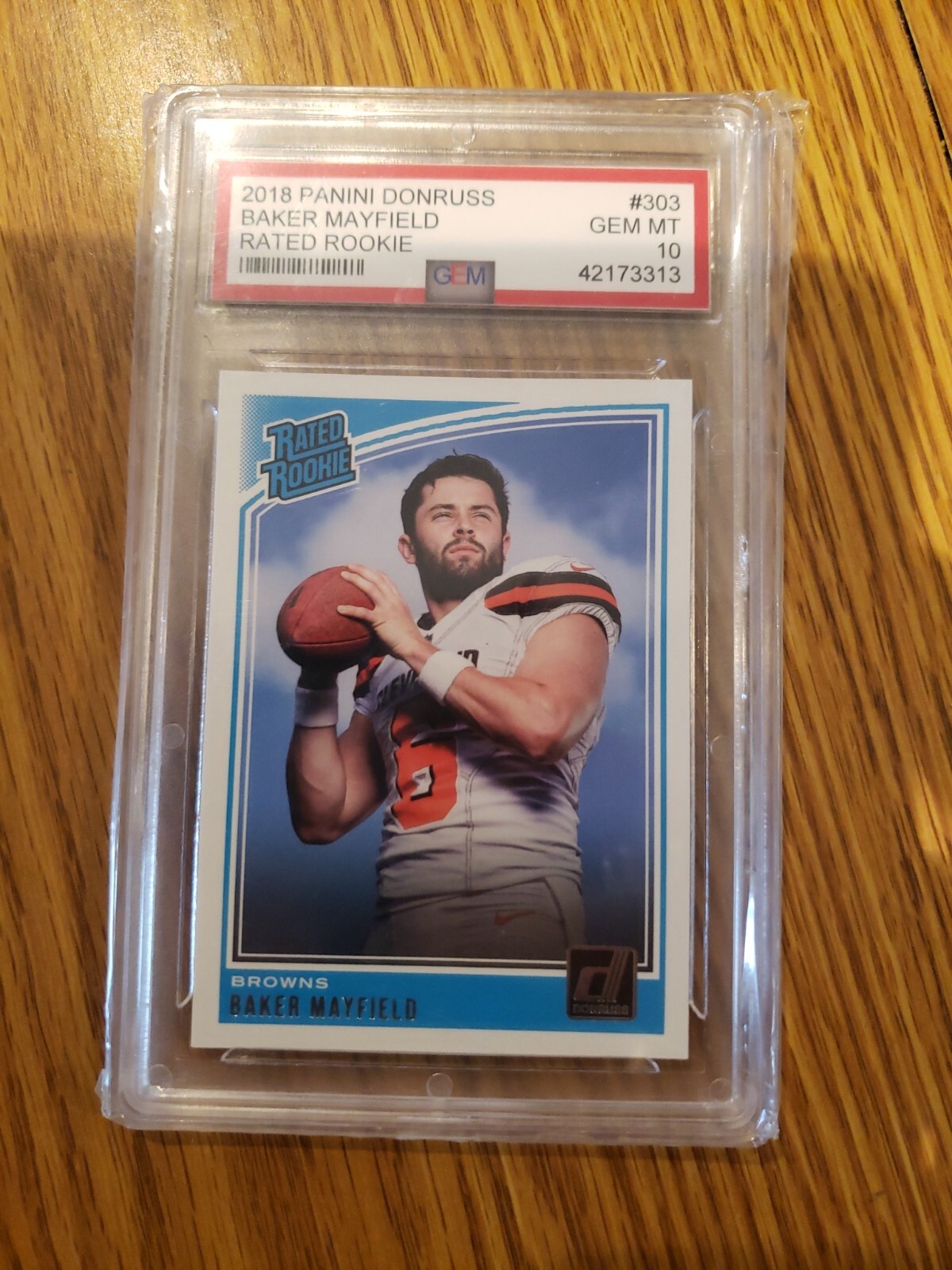 Baker Mayfield Panini Playoff Donruss Optic Rated Rookie Autograph Bronze Preview #153 Base