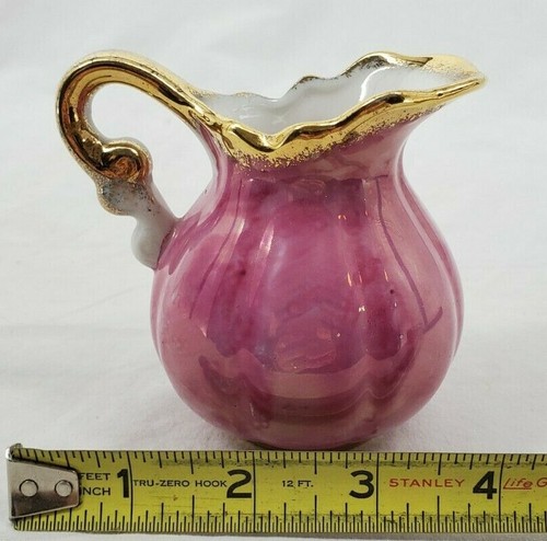 VINTAGE Japan Royal Crown Regal Pink Creamer with Gold Trim #3505- 3.5'' - Picture 8 of 9