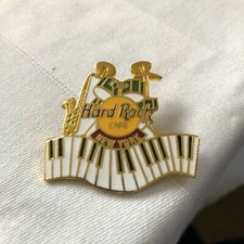 Vintage 1980's Hard Rock Cafe NEW YORK Piano Keys Drum Kit Sax Collectible PIN