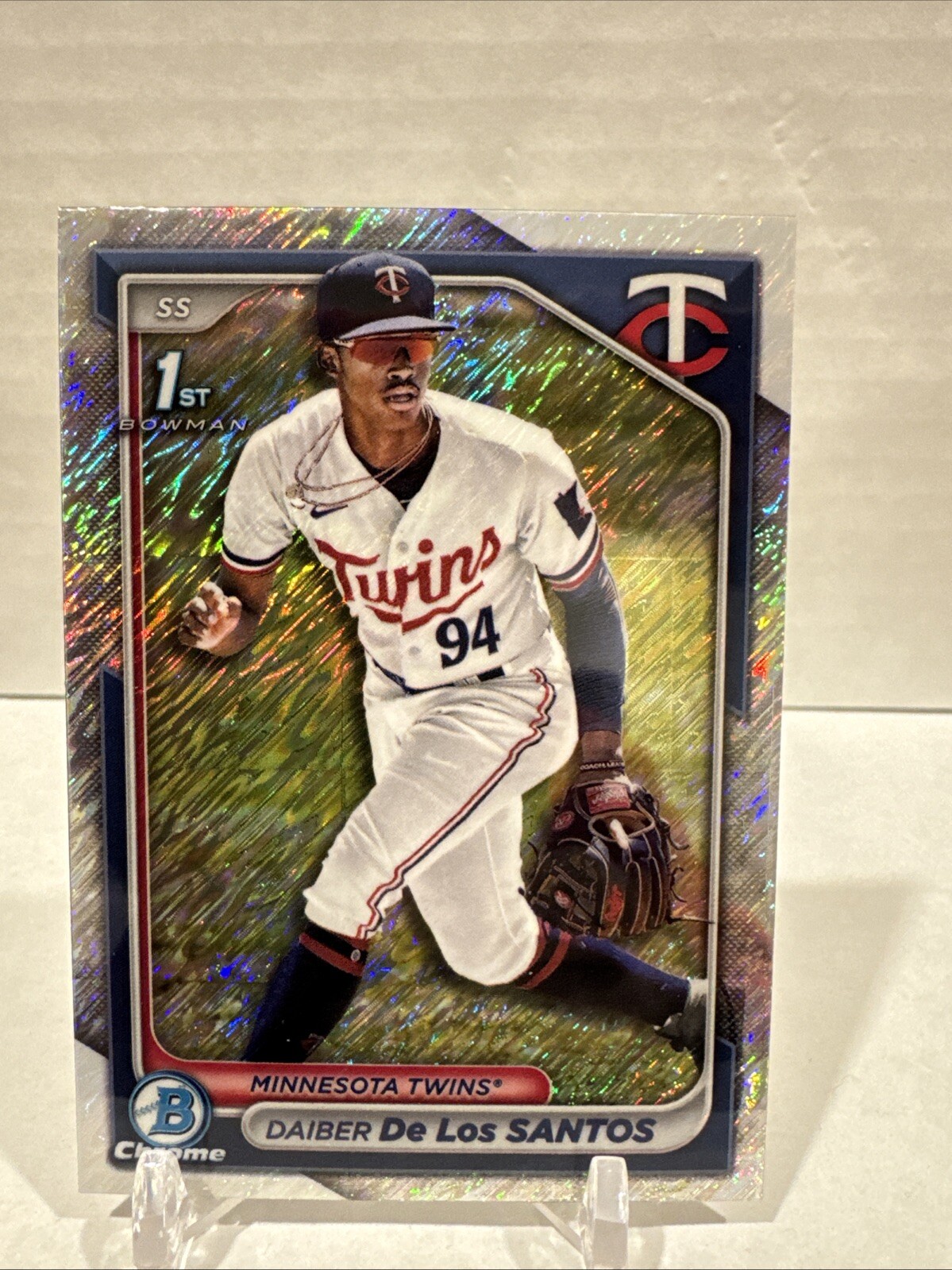 DAIBER DE LOS SANTOS 2024 BOWMAN CHROME 1ST SHIMMER REFRACTOR TWINS