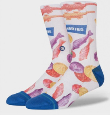STANCE x Haribo Swedish Fish Gummy Crew Socks Size L Large (9-13) Men's Novelty