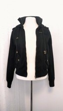 Womens S Black Bomber Hoodie Jacket Nwt