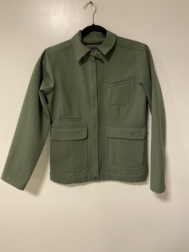 RARE!! Patagonia 25510F7 4 Pocket Full Zip Soft Shell Jacket Women's SZ S Green