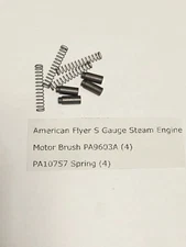 American Flyer S Gauge Steam Engine Motor Brush PA9603A & PA10757 Spring 4 each