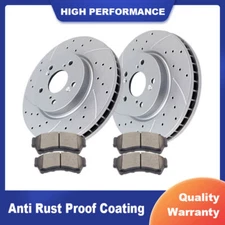 Front Drilled Slotted Rotors Brake Ceramic Pads Discs Kits for Fusion Mazda 6