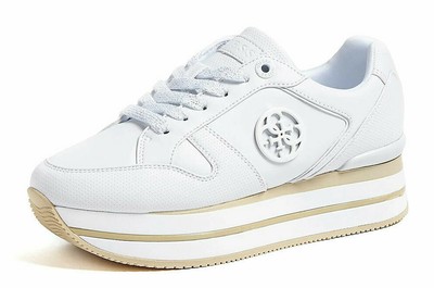 guess white platform sneakers